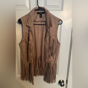Suede fringe vest